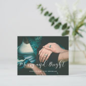 Merry and Bright Elegantes Foto Postkarte (Stehend Vorderseite)