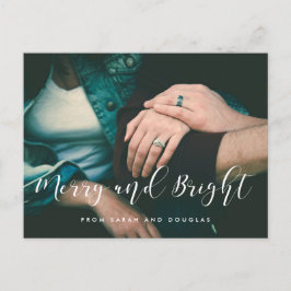 Merry and Bright Elegantes Foto Postkarte