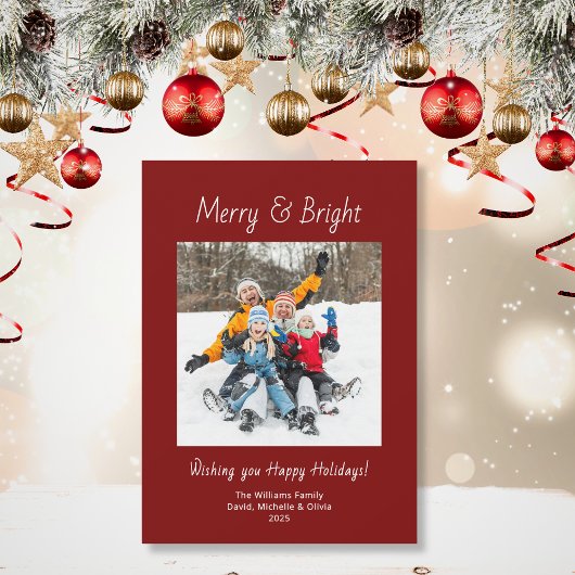 Merry and Bright Family Foto Weihnachten