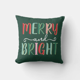 MERRY AND BRIGHT Festive Christmas Holiday Kissen