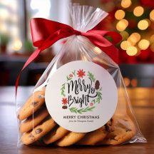 "Merry and Bright" festlicher, handgemalter Kraut