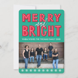Merry and Bright Foto Card Feiertagskarte