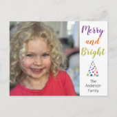 Merry and Bright Foto Feiertagspostkarte (Vorderseite)