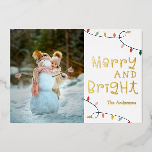 Merry and Bright Foto Foil Holiday Card Folien Feiertagskarte