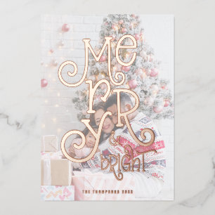 Merry and Bright Foto Overlay Weihnachten Luxus Folien Feiertagskarte