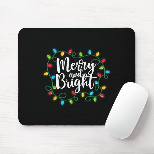 Merry And Bright Funny Family Matching Christmas O Mousepad (Mit Mouse)