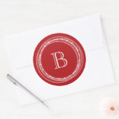 Merry and Bright Glitzern Monogram Styliday Runder Aufkleber (Umschlag)