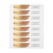 Merry and Bright Gold Foil and Red Christmas Rundum-Adressaufkleber (Bogen)
