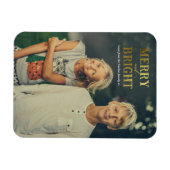 Merry and Bright Gold Magnetfotokarte Magnet (Horizontal)