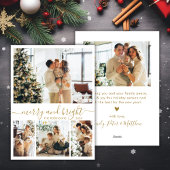 Merry and Bright Gold Script 4 Foto Weihnachten