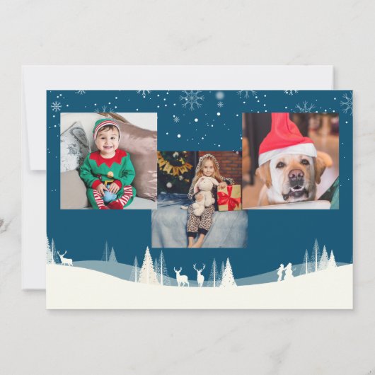 Merry and Bright Gold Script 4 Foto Weihnachten (Rückseite)