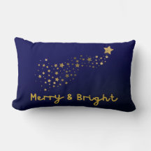 Merry and Bright Gold und Navy Blue Script