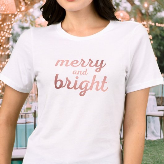 Merry and Bright - Goldskript der niedlichen Rose Tri-Blend Shirt