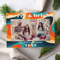 Merry and Bright Groovy Retro Foto