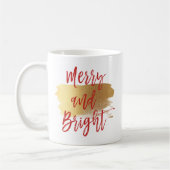 Merry and Bright Hand Letter Script Kaffeetasse (Links)