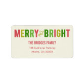 Merry and Bright Holiday Address Labels Adressaufkleber (Vorne)
