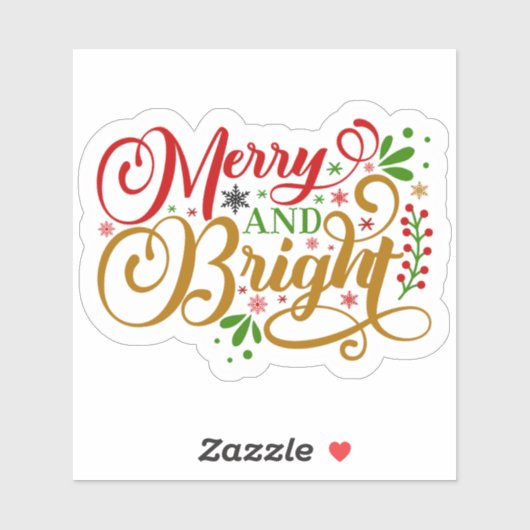 Merry and Bright Holiday Aufkleber (Blatt)