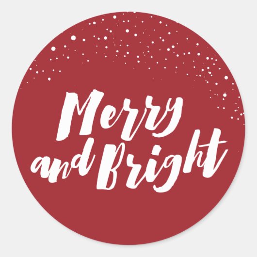Merry-and-Bright Holiday Aufkleber (Vorderseite)