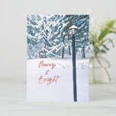 Merry and Bright Holiday Card Feiertagskarte (Stehend Vorderseite)