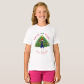 Merry and Bright Holiday Christmas Tree Peacock T-Shirt (Vorne ganz)