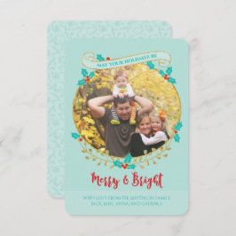 Merry and Bright Holiday Foto Card Einladung