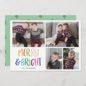Merry and Bright Holiday Fotokarte Feiertagskarte (Vorne/Hinten)
