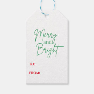 Merry and Bright Holiday Gift Tags Geschenkanhänger