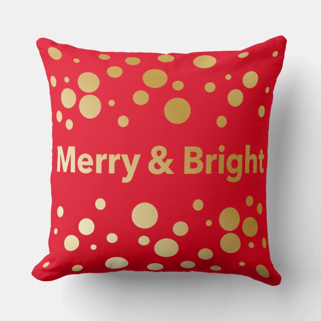 Merry and Bright Holiday Kissen (Vorderseite)