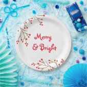 Merry and Bright Holiday Party Paper Plate Pappteller (Party)