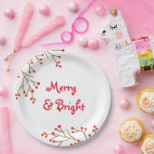 Merry and Bright Holiday Party Paper Plate Pappteller (Party)