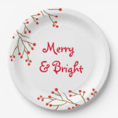 Merry and Bright Holiday Party Paper Plate Pappteller (Vorderseite)