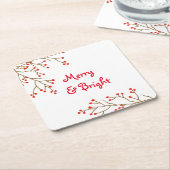 Merry and Bright Holiday Party Paper Untersetzer (angewinkelt)