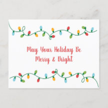 Merry and Bright Holiday Post Card