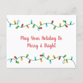 Merry and Bright Holiday Post Card Postkarte
