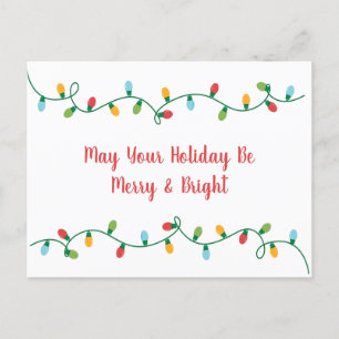 Merry and Bright Holiday Post Card Postkarte
