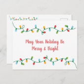 Merry and Bright Holiday Post Card Postkarte (Vorne/Hinten)