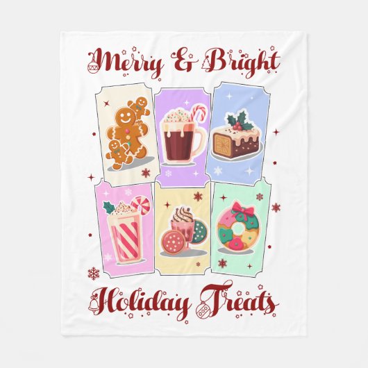 Merry and Bright Holiday Treats Christmas Dessert Fleecedecke (Vorderseite)