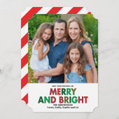 Merry and Bright Holiday wünscht Feiertagskarte (Vorne/Hinten)