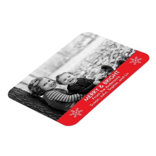 Merry and Bright Holiday wünscht Magnet (Linke Seite)