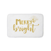 Merry and Bright Imitate Goldtypografie Badematte (Vorderseite)