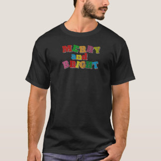 Merry and Bright in bunten Blockbuchstaben Frauen  T-Shirt
