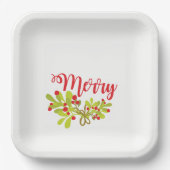 Merry and Bright Ivy Holiday Party Pappteller (Vorderseite)