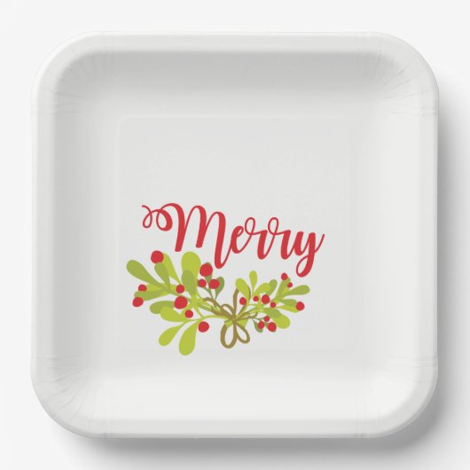 Merry and Bright Ivy Holiday Party Pappteller (Vorderseite)