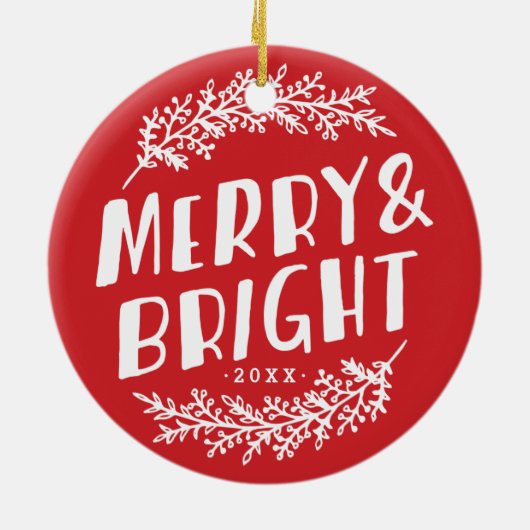 Merry and Bright Keepake Foto Ornament (Hinten)