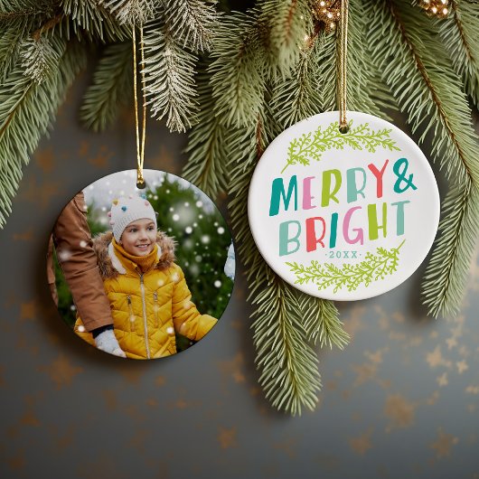 Merry and Bright Keepake Foto Ornament