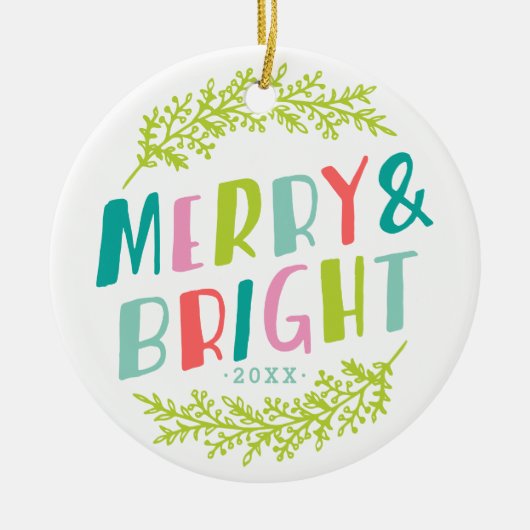 Merry and Bright Keepake Foto Ornament (Vorne)