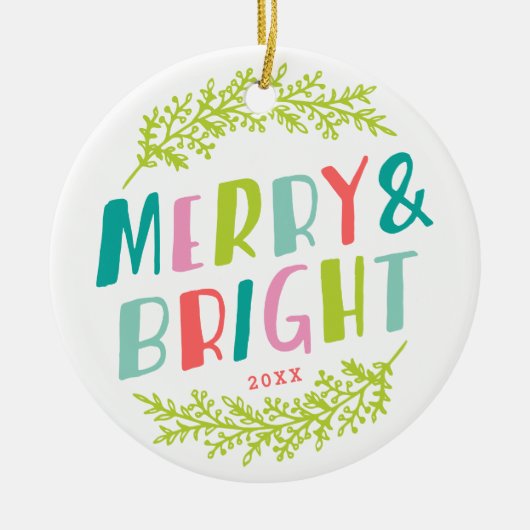 Merry and Bright Keepsake Photo Ornament (Vorne)