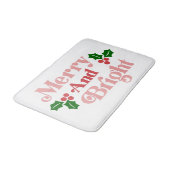 Merry and Bright - Klassische Holiday Typografie Badematte (Schrägansicht)