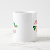 Merry and Bright - Klassische Holiday Typografie Jumbo-Tasse (Vorderseite)