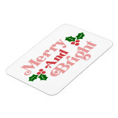 Merry and Bright - Klassische Holiday Typografie Magnet (Linke Seite)